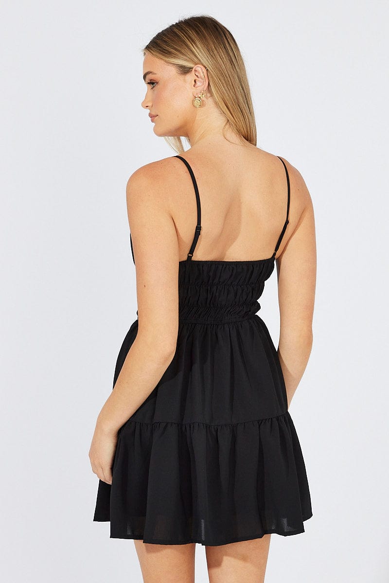 Black Fit And Flare Dress Sleeveless for Ally Fashion