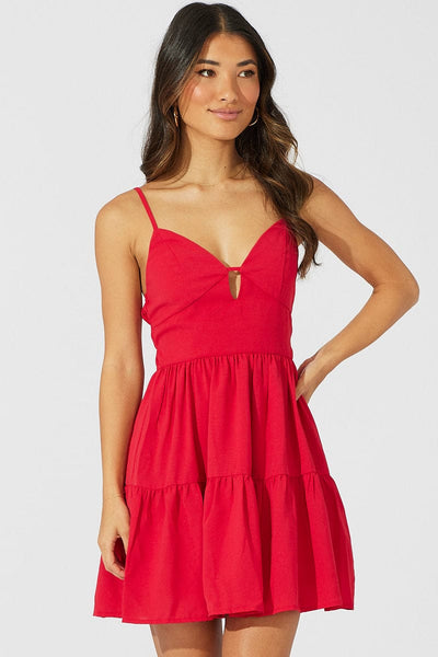 Red Fit And Flare Dress Sleeveless | Ally Fashion