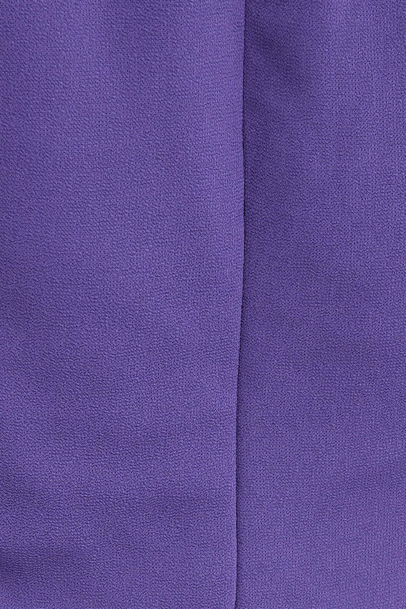 Purple Playsuit Long Sleeve V Neck Frill Poly Chiffon for Ally Fashion