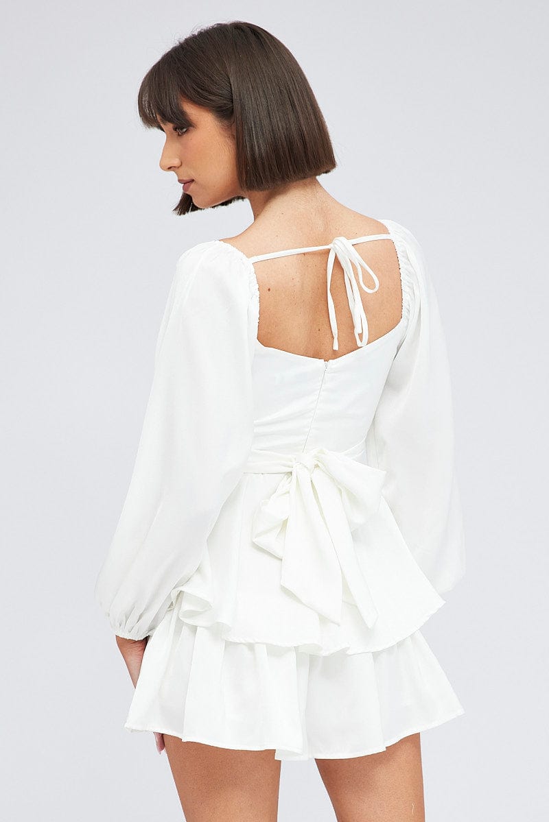 White cheap long playsuit