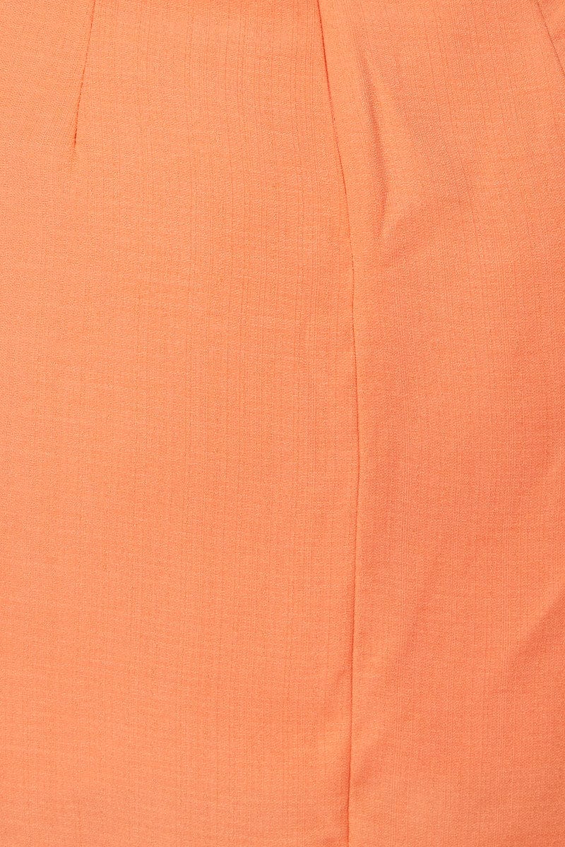 F A LINE DRESS Orange A Line Dress Halter Neck for Women by Ally