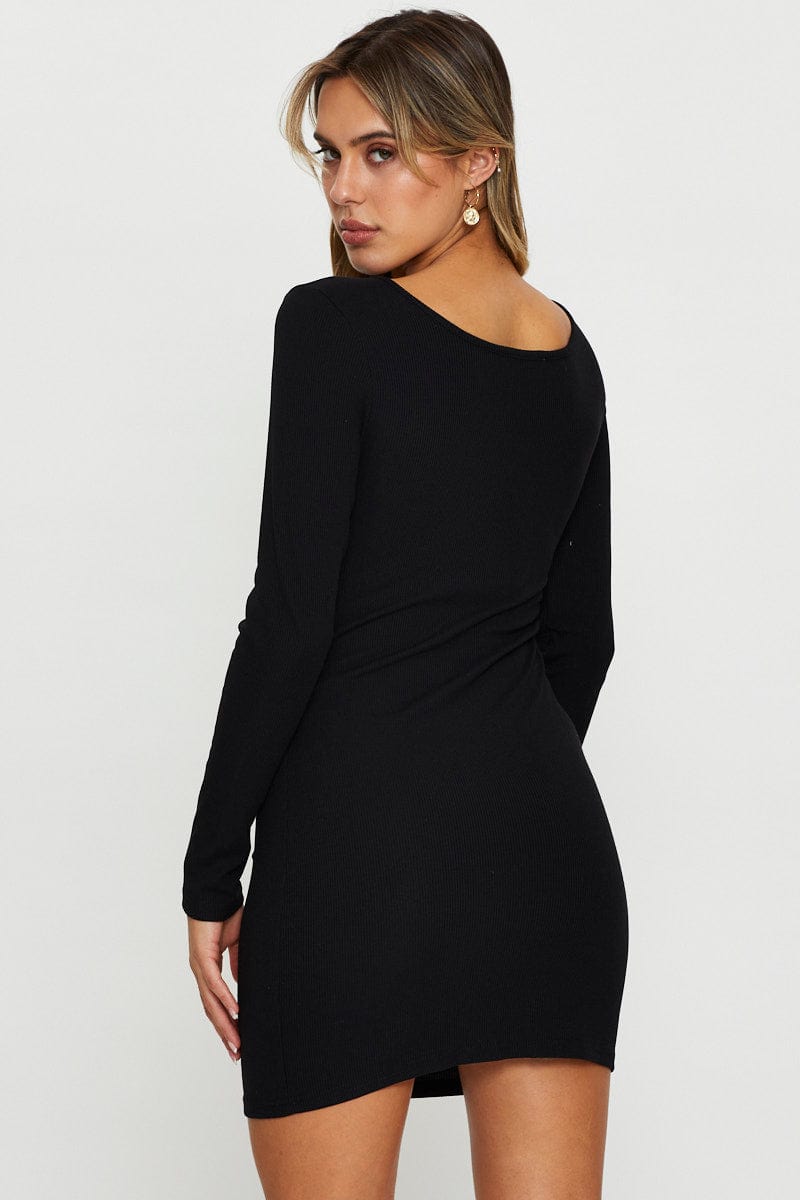 F BODYCON DRESS Black Cut Out Detail Mini Dress for Women by Ally