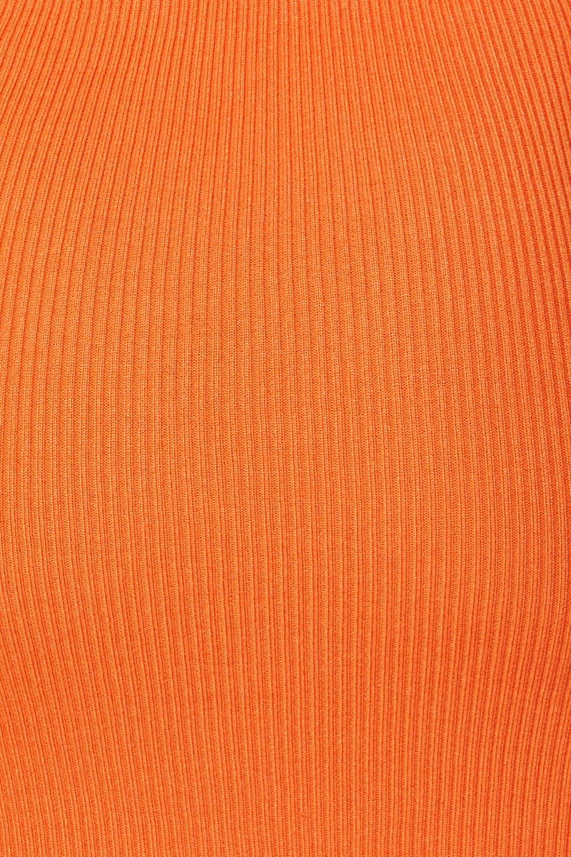 F BODYCON DRESS Orange Midi Dress Sleeveless for Women by Ally