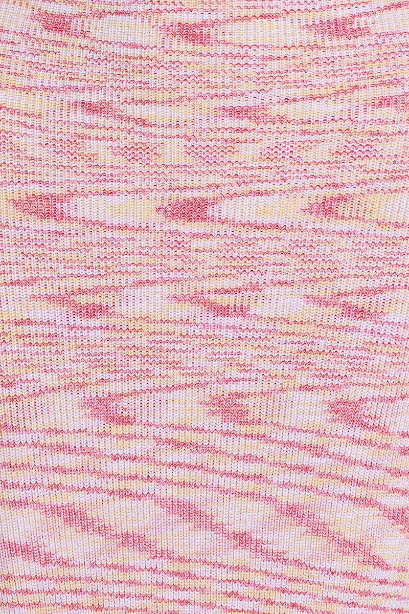 F BODYCON DRESS Pink Knit Dress Midi for Women by Ally