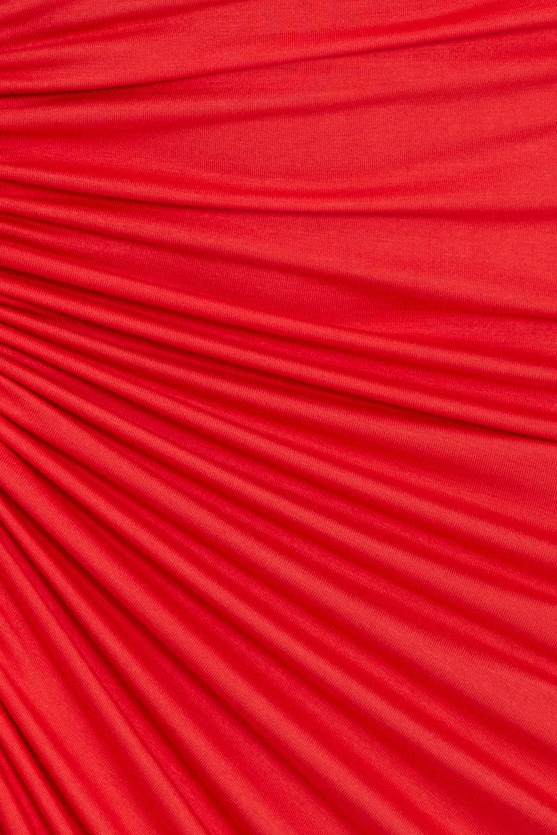 F BODYCON DRESS Red Bodycon Dress Midi for Women by Ally