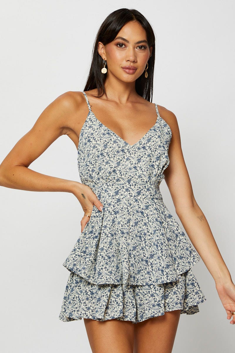 F PLAYSUIT Print Playsuit Sleeveless for Women by Ally