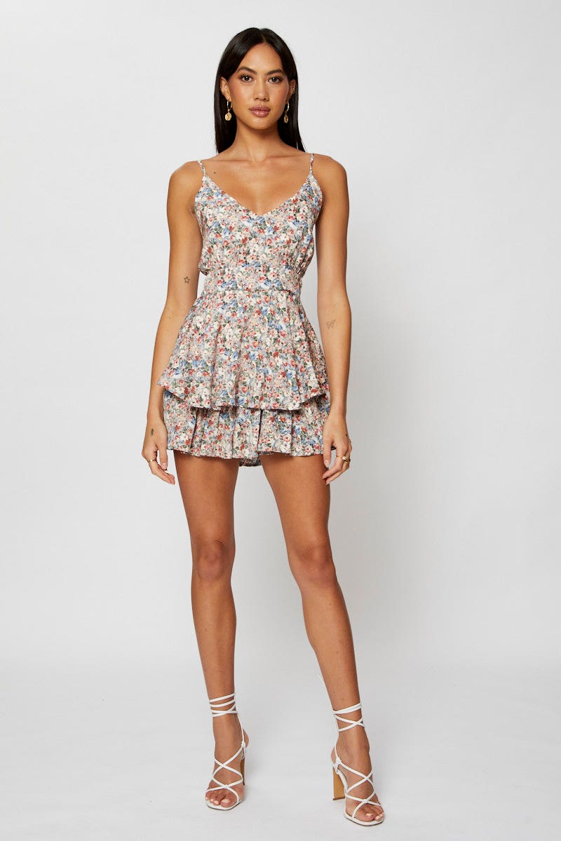 F PLAYSUIT Print Playsuit Sleeveless for Women by Ally