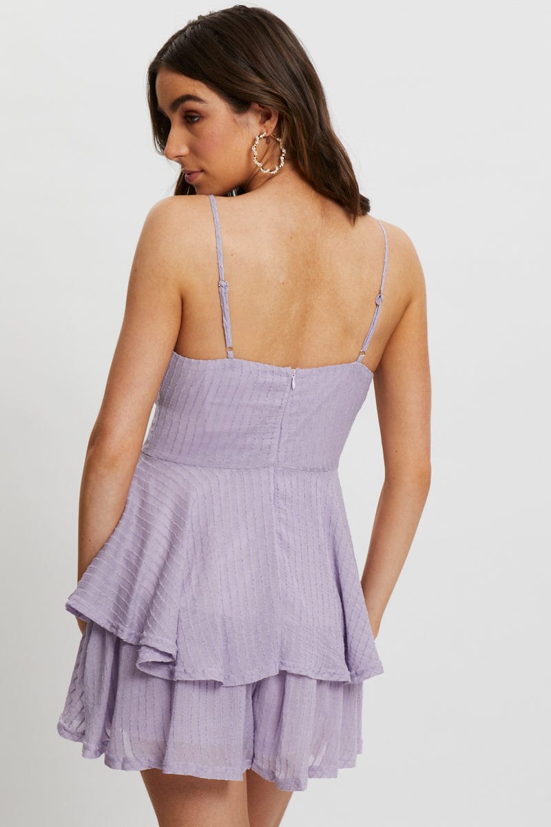 F PLAYSUIT Purple Playsuit for Women by Ally
