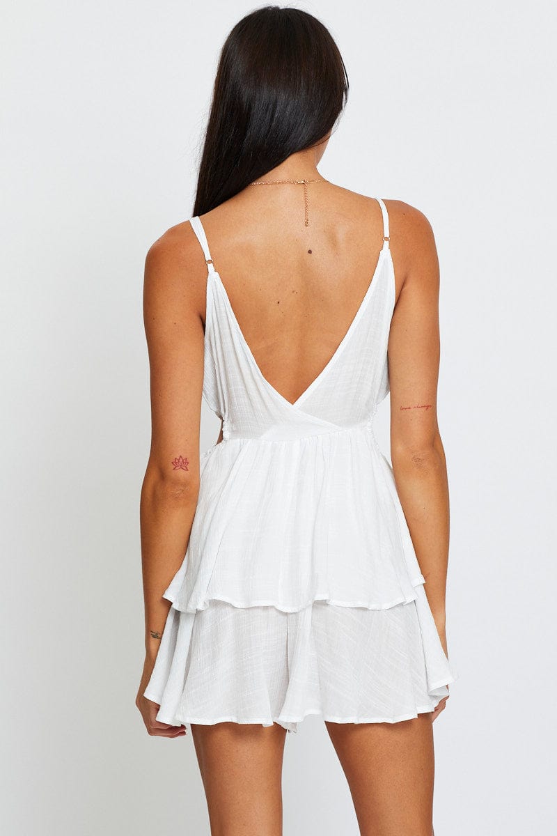 F PLAYSUIT White Playsuit Sleeveless for Women by Ally