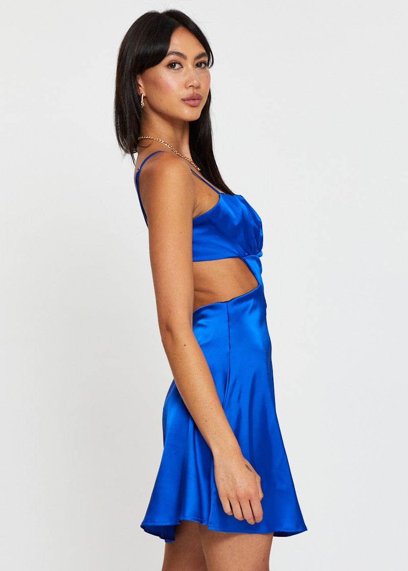 F SKATER DRESS Blue A Line Dress Mini for Women by Ally