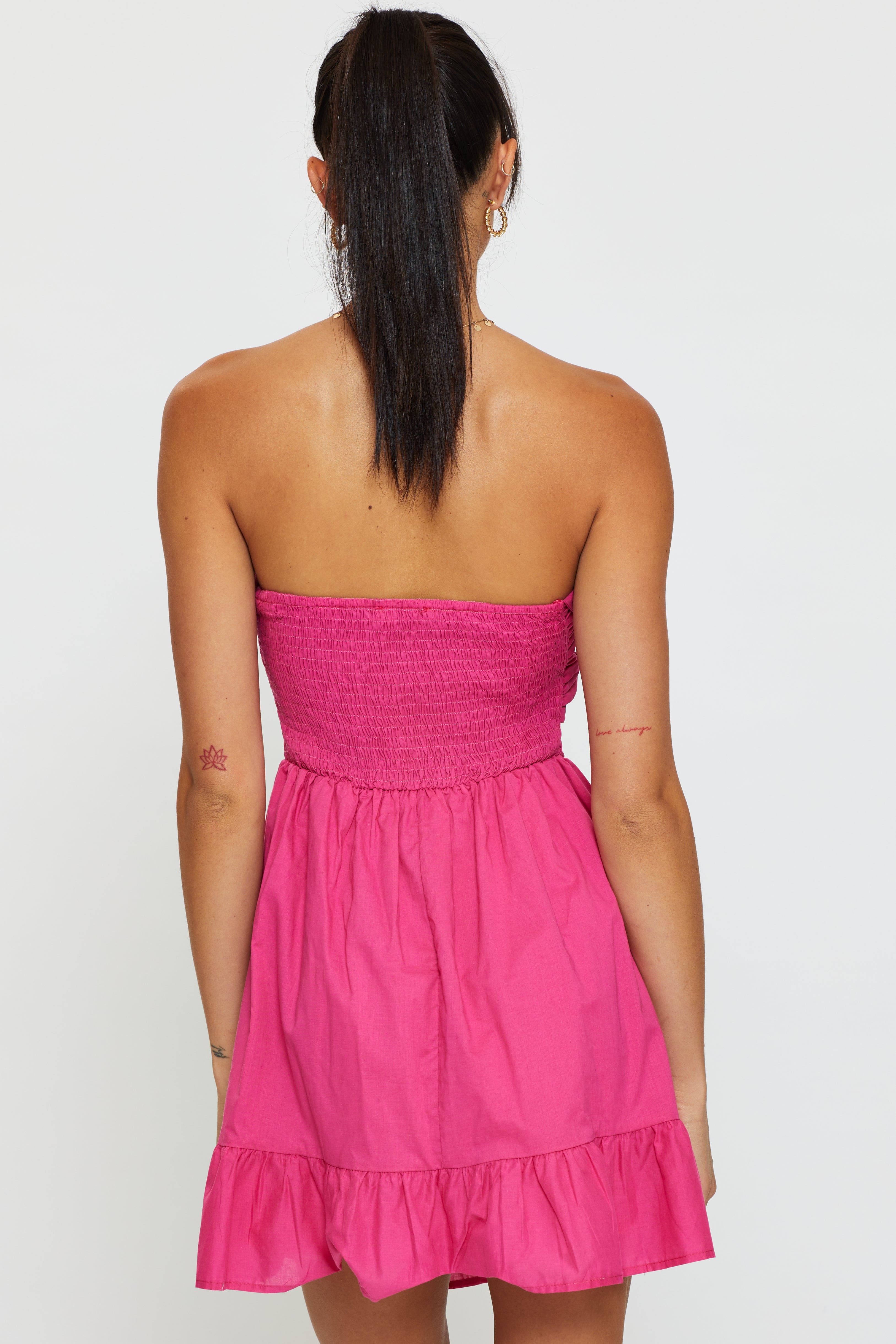 F SKATER DRESS Pink Mini Dress Sleeveless for Women by Ally