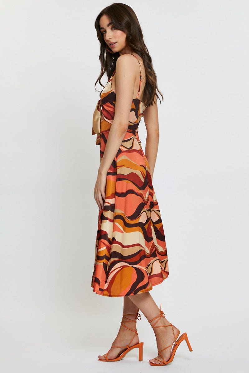 F SKATER DRESS Print A Line Dress Midi for Women by Ally