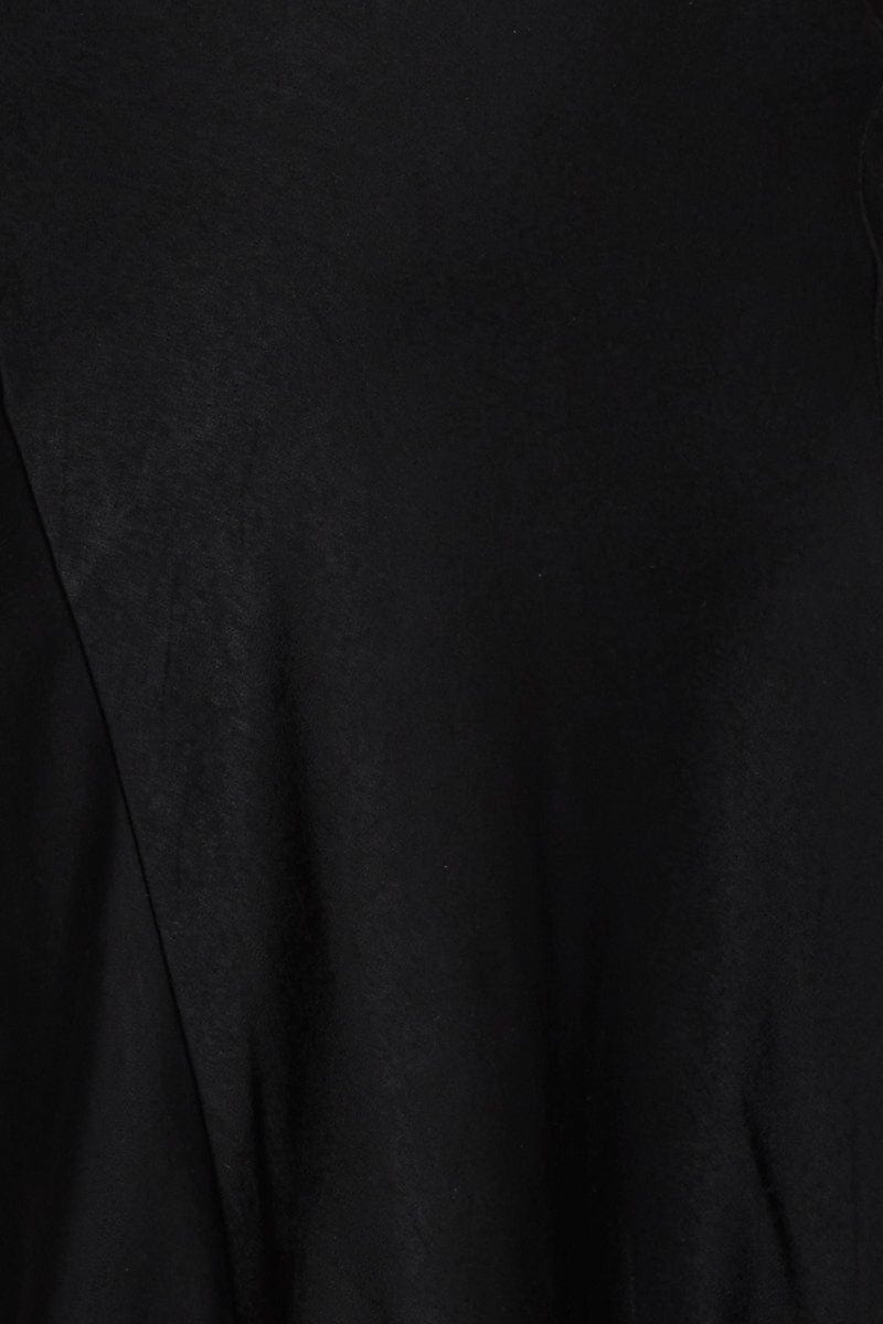 F SLIP DRESS Black Midi Dress Satin for Women by Ally