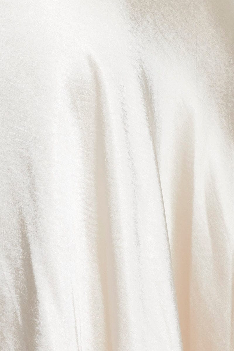 F SLIP DRESS White Slip Dress Midi Satin for Women by Ally