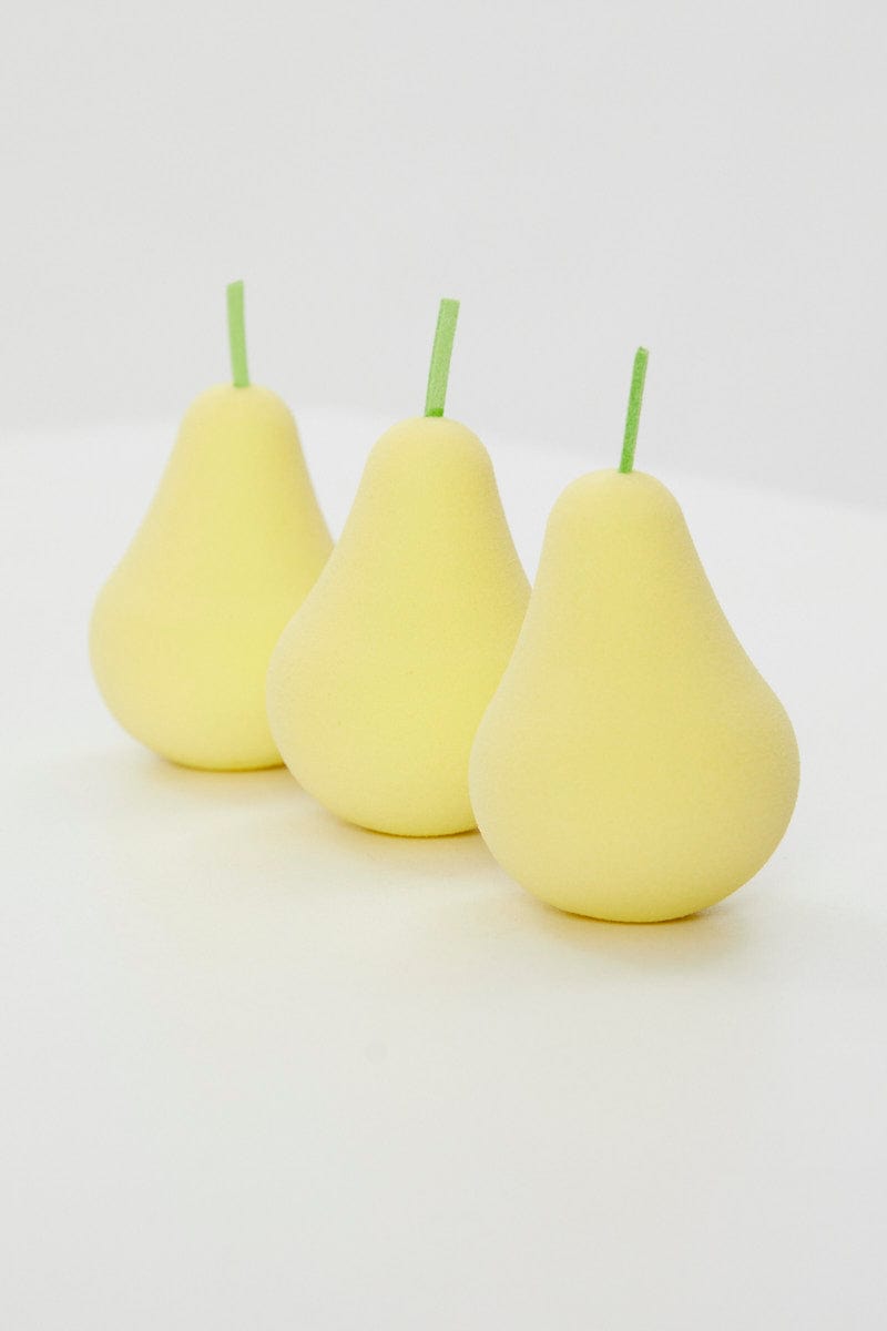 FACE Yellow Pear Shaped Fruit Beauty Sponge Set for Women by Ally
