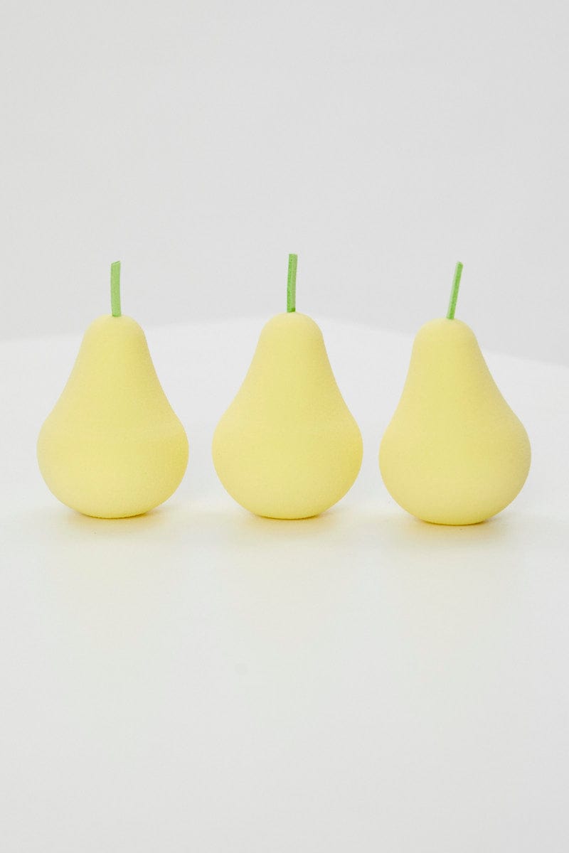 FACE Yellow Pear Shaped Fruit Beauty Sponge Set for Women by Ally