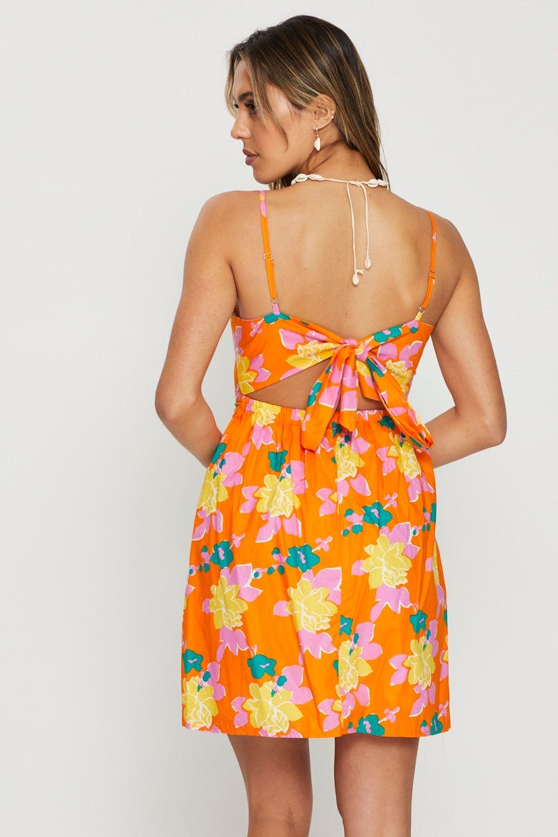 FB A LINE DRESS Print Mini Dress Short Sleeve for Women by Ally