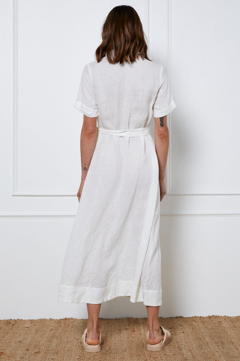 Women's White A Line Dress Short Sleeve Maxi | Ally Fashion Women's White A Line Dress Short Sleeve Maxi | Ally Fashion