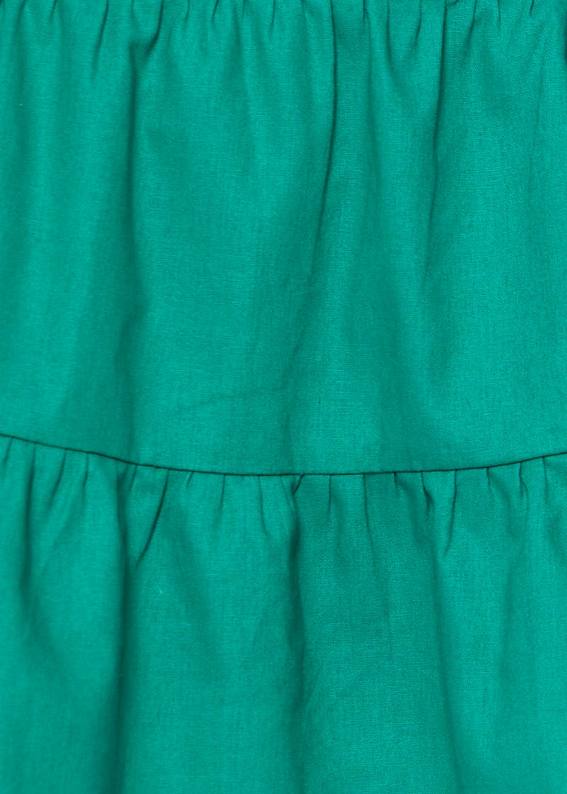 FB SLIP DRESS Green Mini Dress Halter Neck Linen for Women by Ally