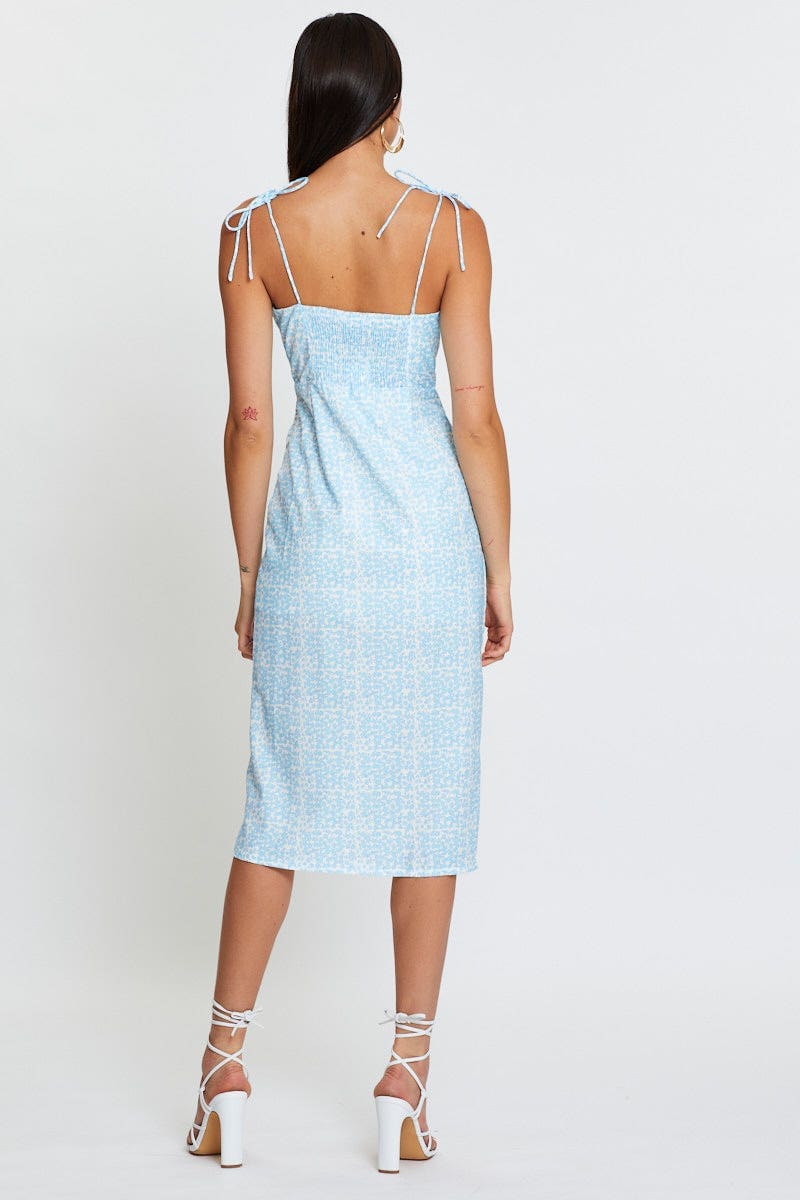 FB SLIP DRESS Print Slip Dress Midi for Women by Ally