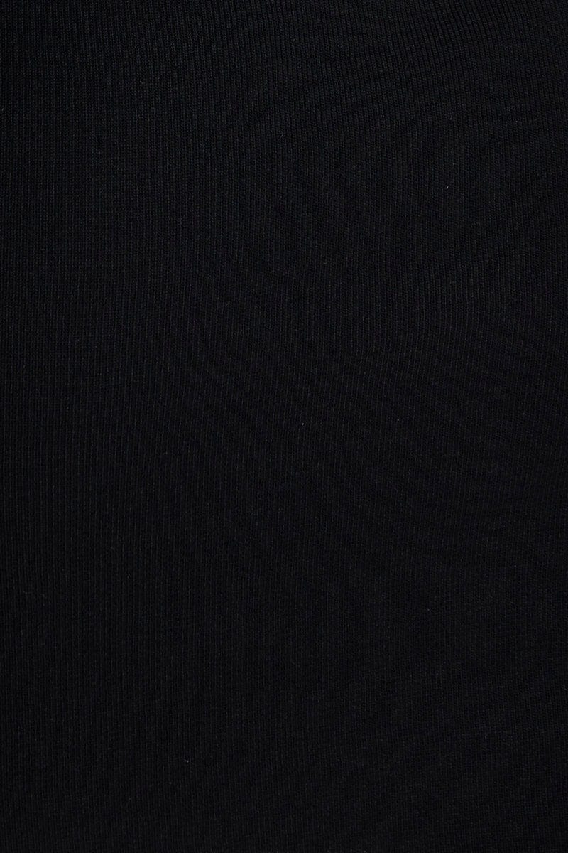 FB SMOCK DRESS Black Knit Dress Halter Neck for Women by Ally