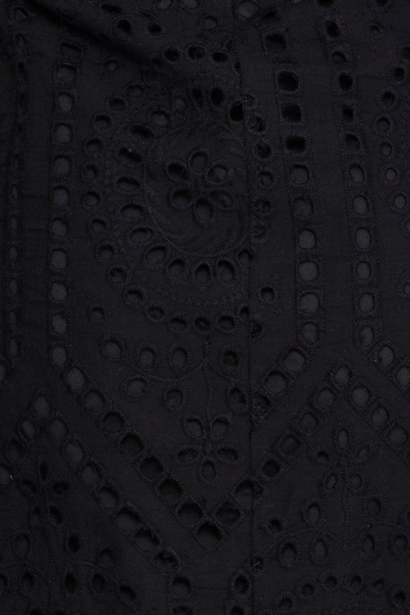 FB WRAP DRESS Black Mini Dress Sleeveless Square Neck for Women by Ally