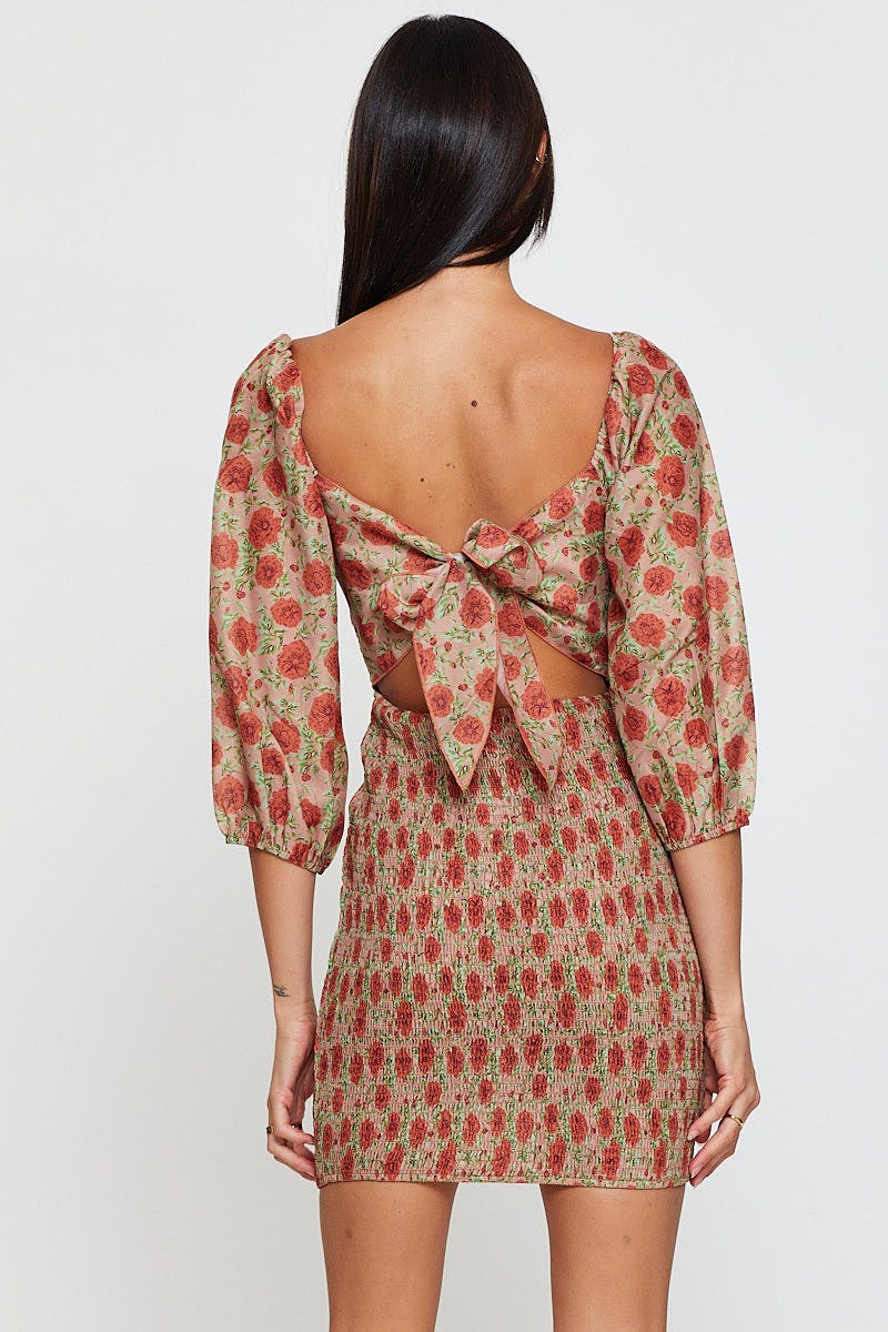 Women's Print Mini Dress Long Sleeve Bodycon | Ally Fashion Women's Print Mini Dress Long Sleeve Bodycon | Ally Fashion
