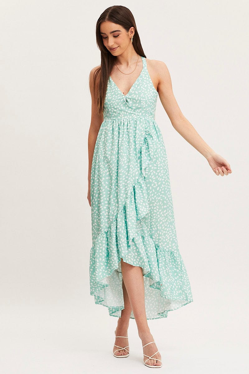 FB WRAP DRESS Print Wrap Dress Midi for Women by Ally
