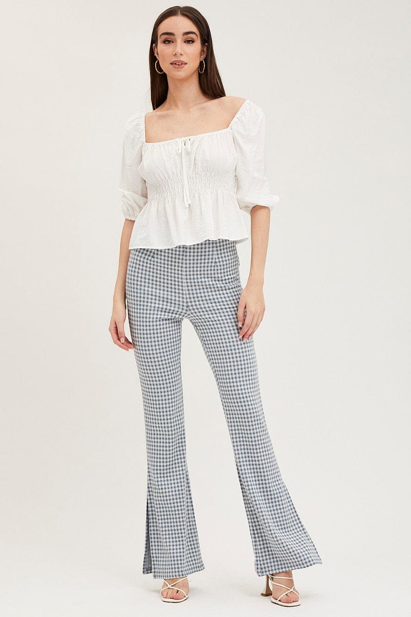FLARE Check Flare Pants High Rise for Women by Ally