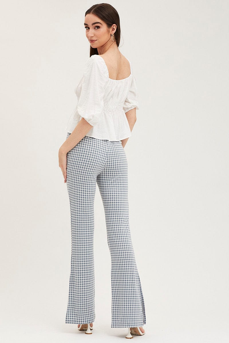 FLARE Check Flare Pants High Rise for Women by Ally