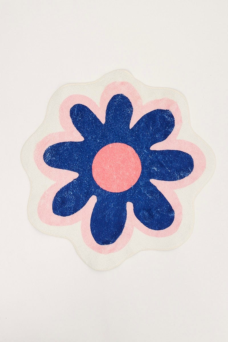 GIFT Blue Floral Shaped Bath Mat for Women by Ally