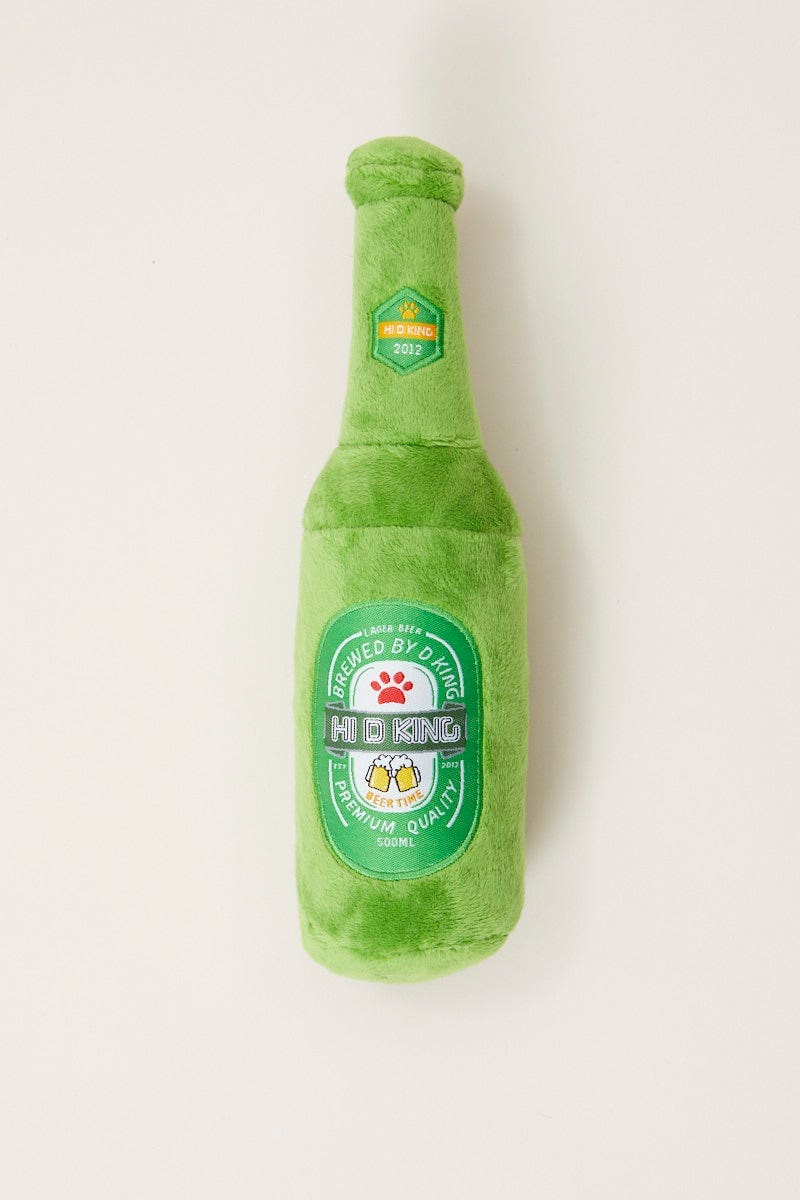 GIFT Green Beer Bottle Plush Dog Chew for Women by Ally