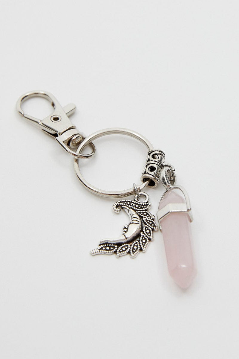 GIFT Pink Christmas Crystal Key Ring On Carding for Women by Ally