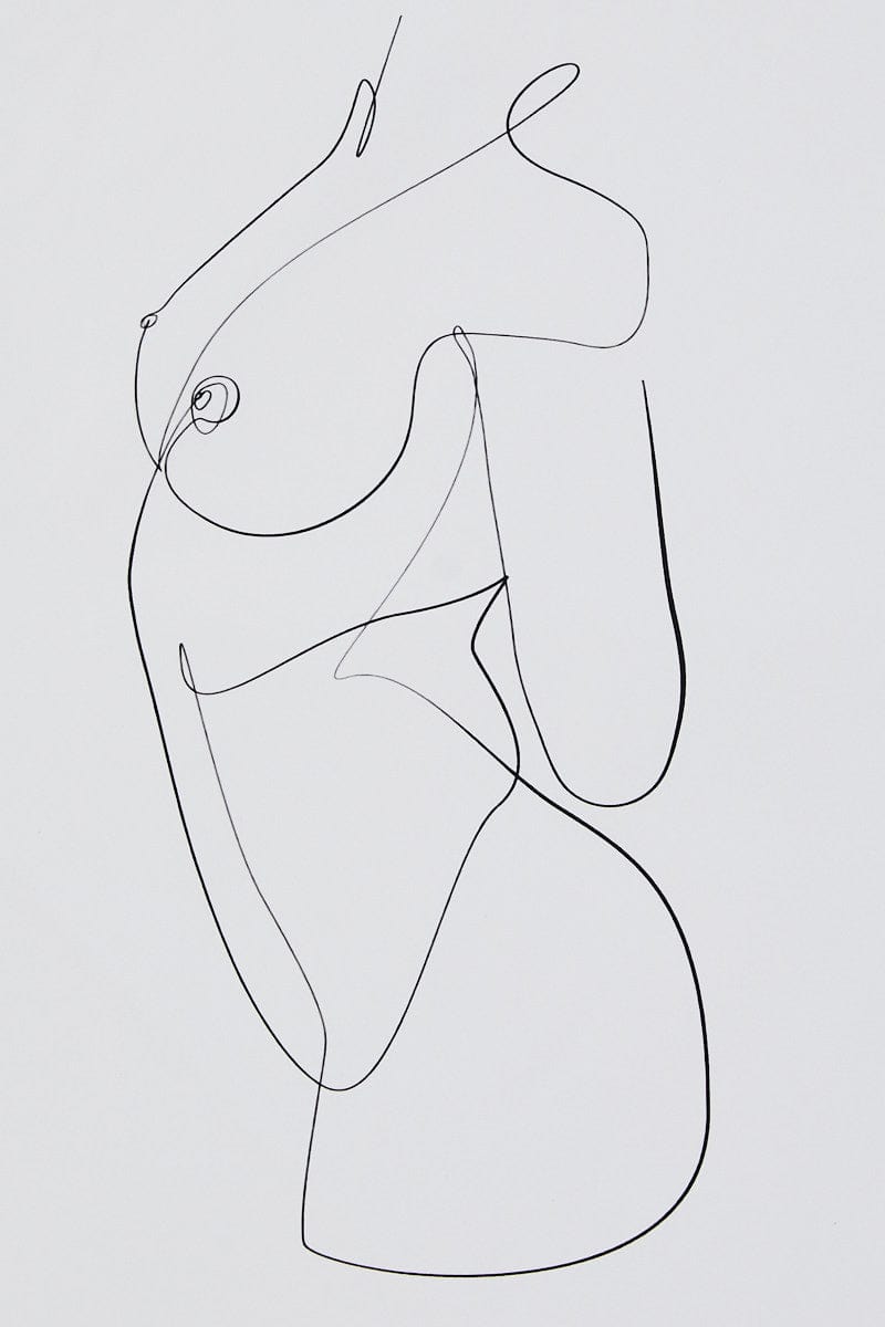 GIFT Print Female Figure Line Drawing Poster Print 30 X 40 Cm for Women by Ally
