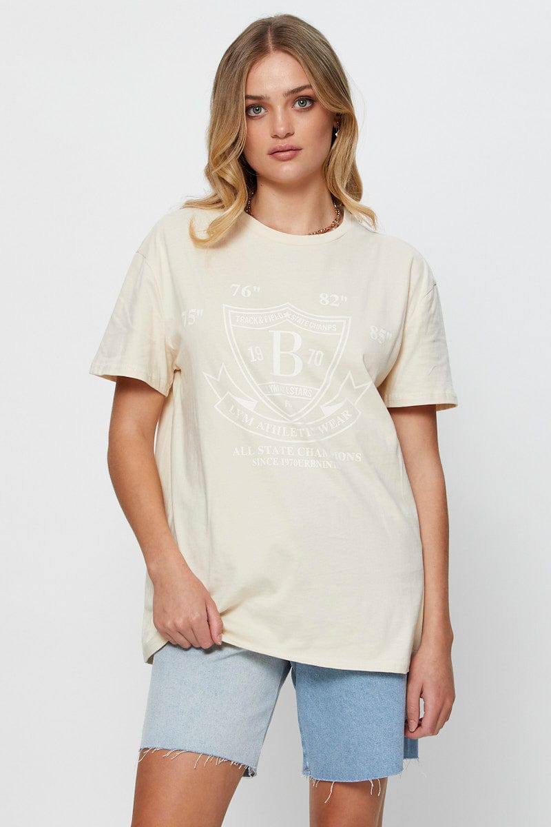 GRAPHIC T REGULAR Nude Graphic T Shirt Short Sleeve for Women by Ally