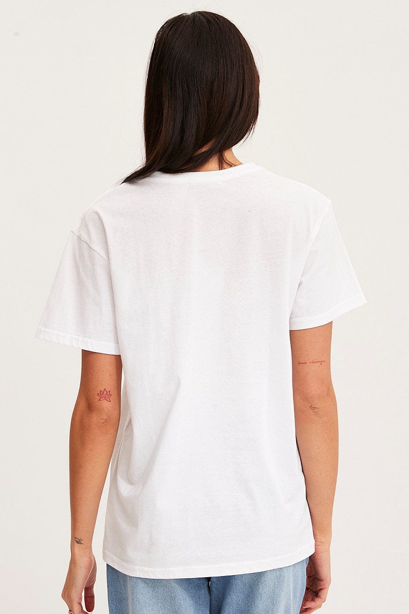 GRAPHIC T REGULAR White T Shirt Short Sleeve for Women by Ally