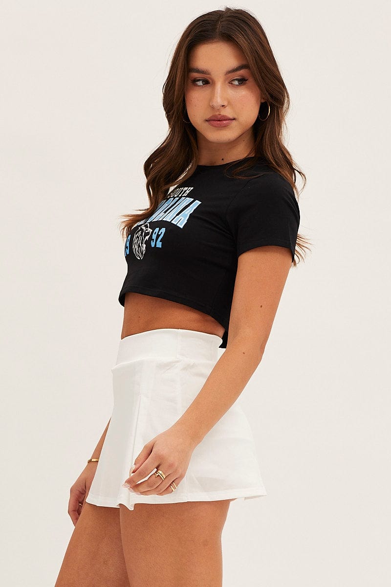GRAPHIC TEE Black Cropped Baby Tee for Women by Ally