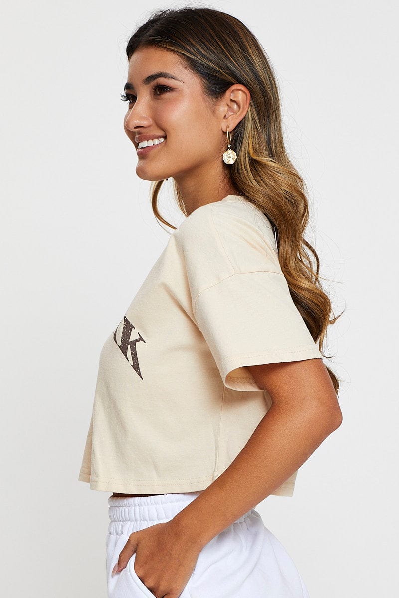 GRAPHIC TEE Camel Graphic T Shirt Short Sleeve for Women by Ally