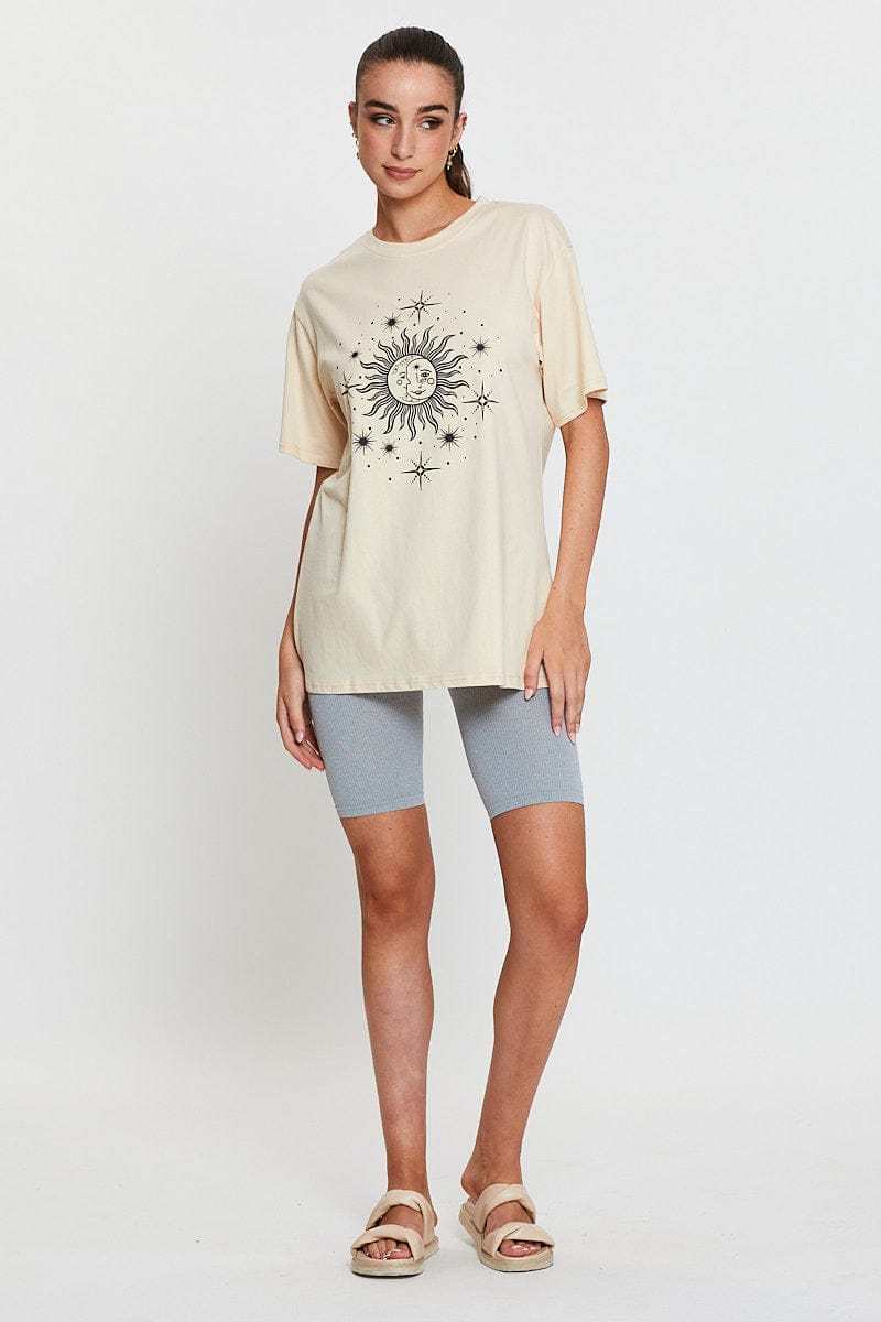 GRAPHIC TEE Camel Graphic T Shirt Short Sleeve for Women by Ally