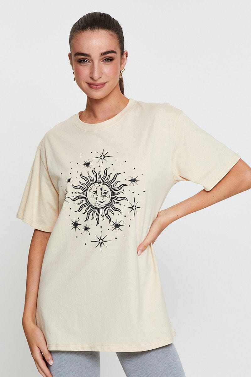 GRAPHIC TEE Camel Graphic T Shirt Short Sleeve for Women by Ally