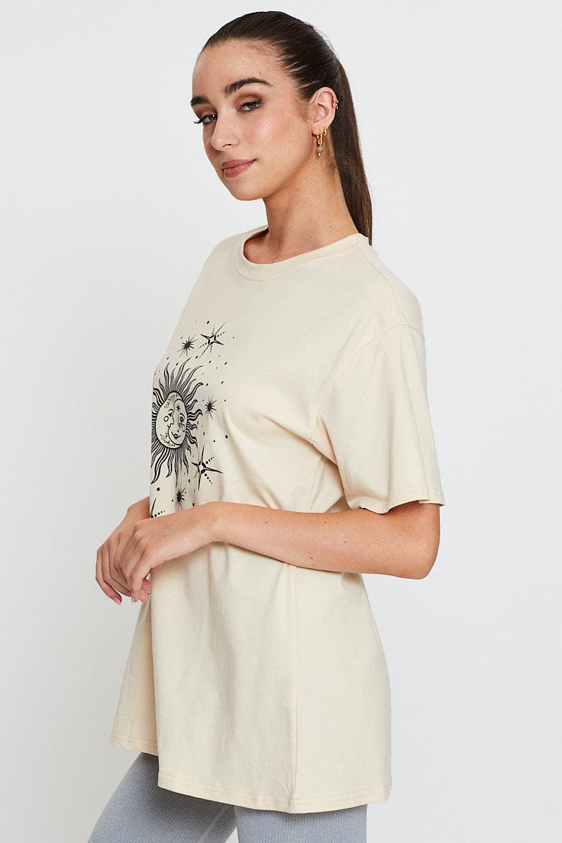 GRAPHIC TEE Camel Graphic T Shirt Short Sleeve for Women by Ally