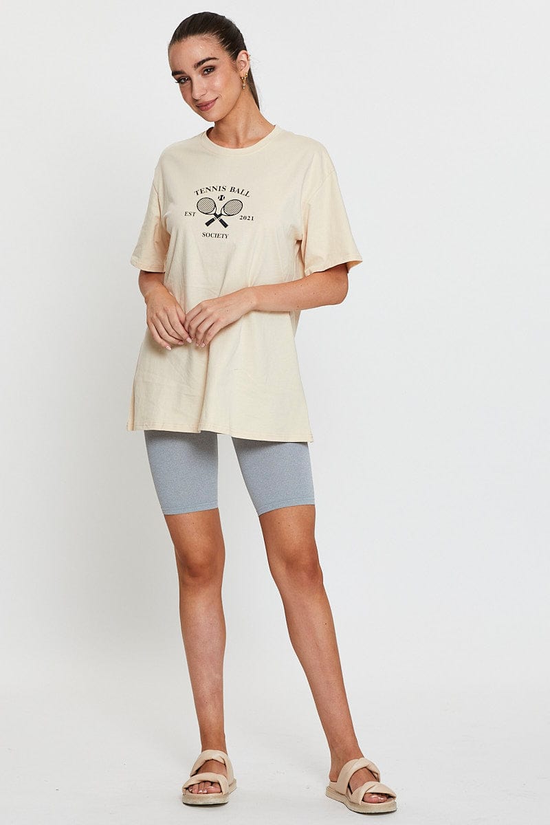 GRAPHIC TEE Camel Graphic T Shirt Short Sleeve Oversized for Women by Ally