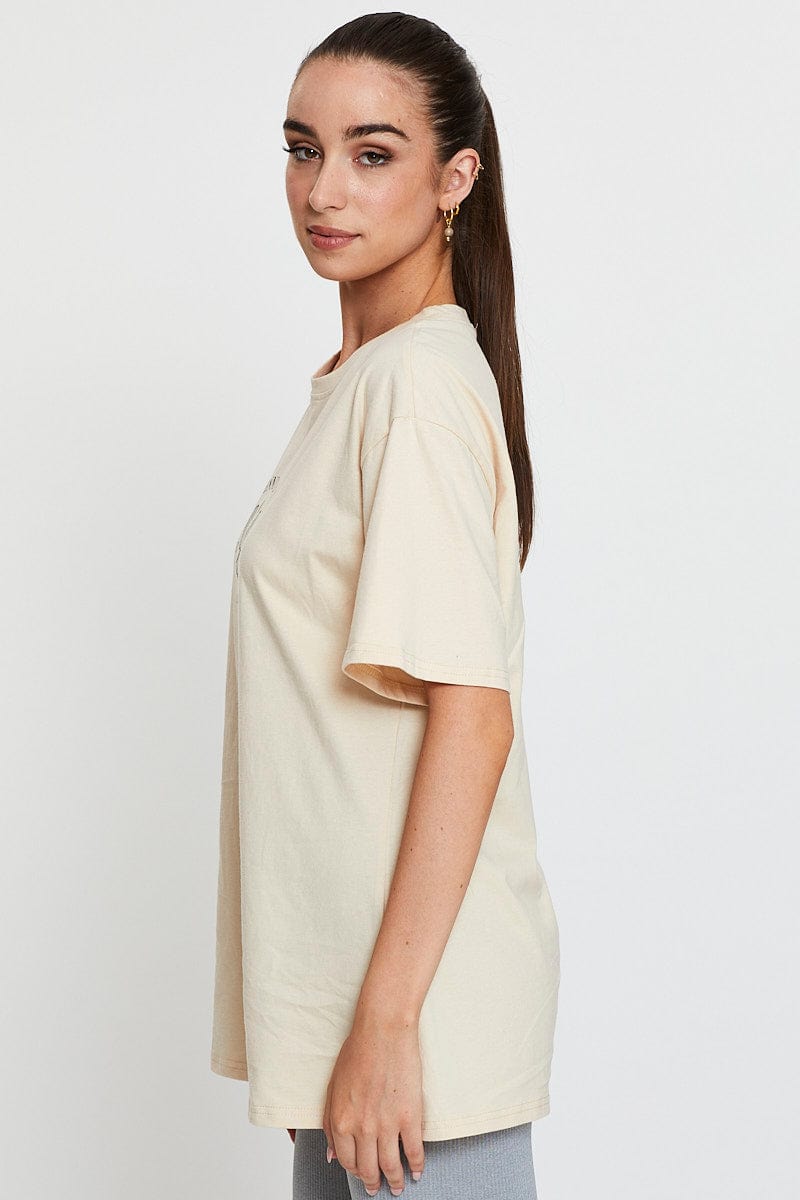 GRAPHIC TEE Camel Graphic T Shirt Short Sleeve Oversized for Women by Ally