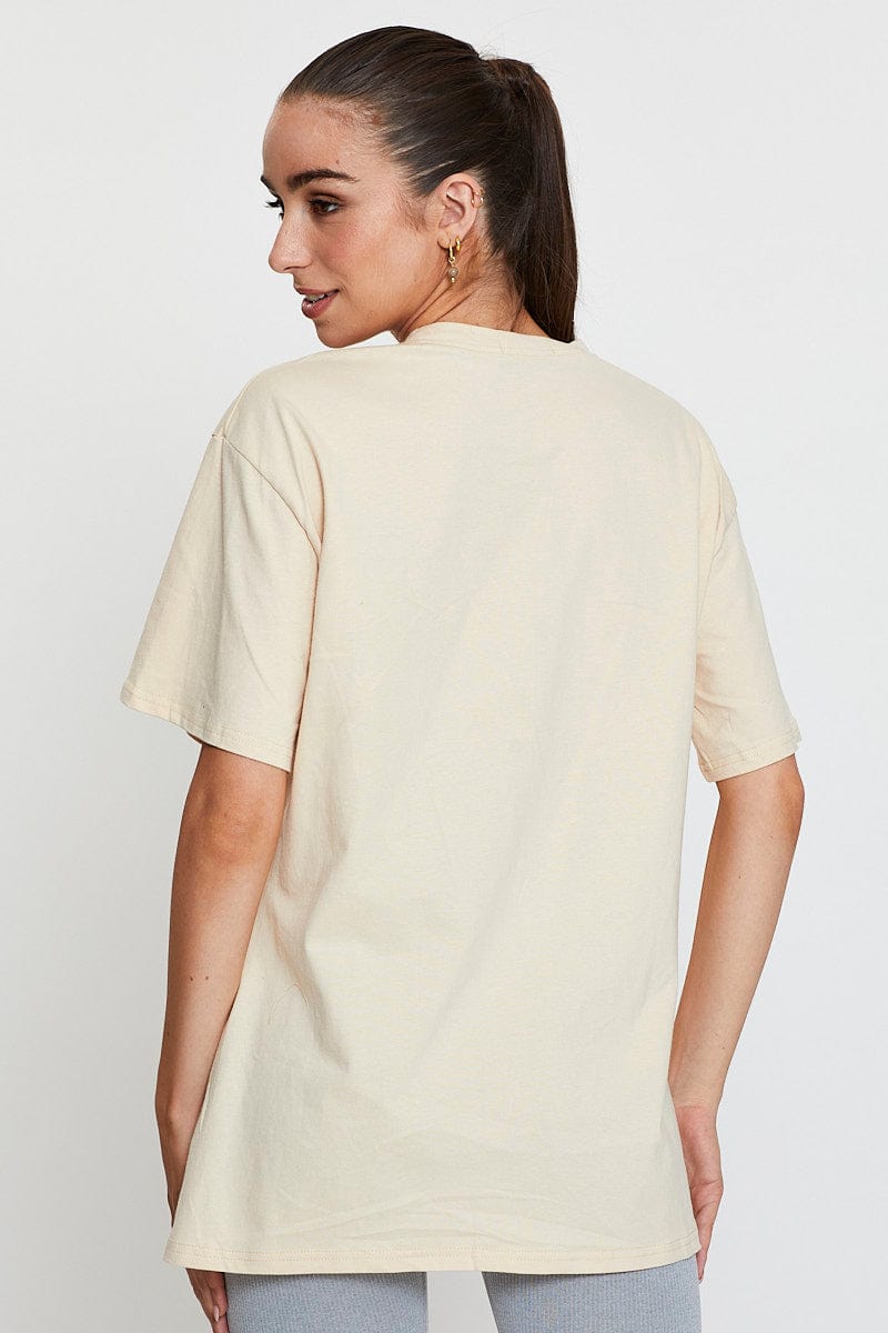 GRAPHIC TEE Camel Graphic T Shirt Short Sleeve Oversized for Women by Ally