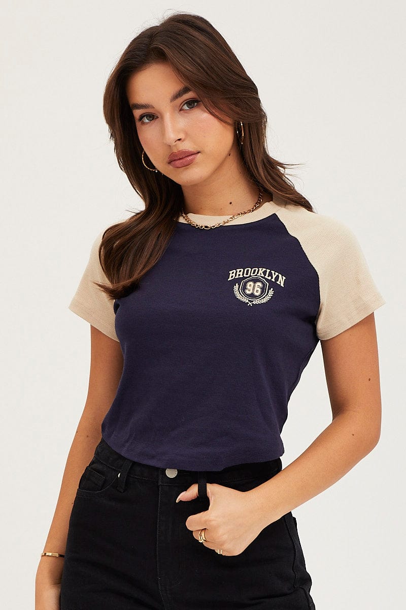GRAPHIC TEE Camel T Shirt Short Sleeve Embroided for Women by Ally