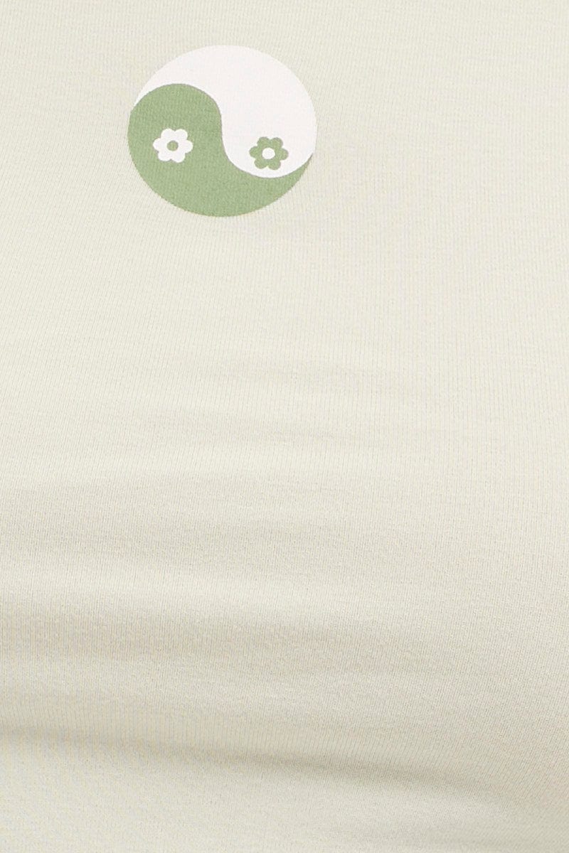 GRAPHIC TEE Green Yin Yang Baby Tee for Women by Ally