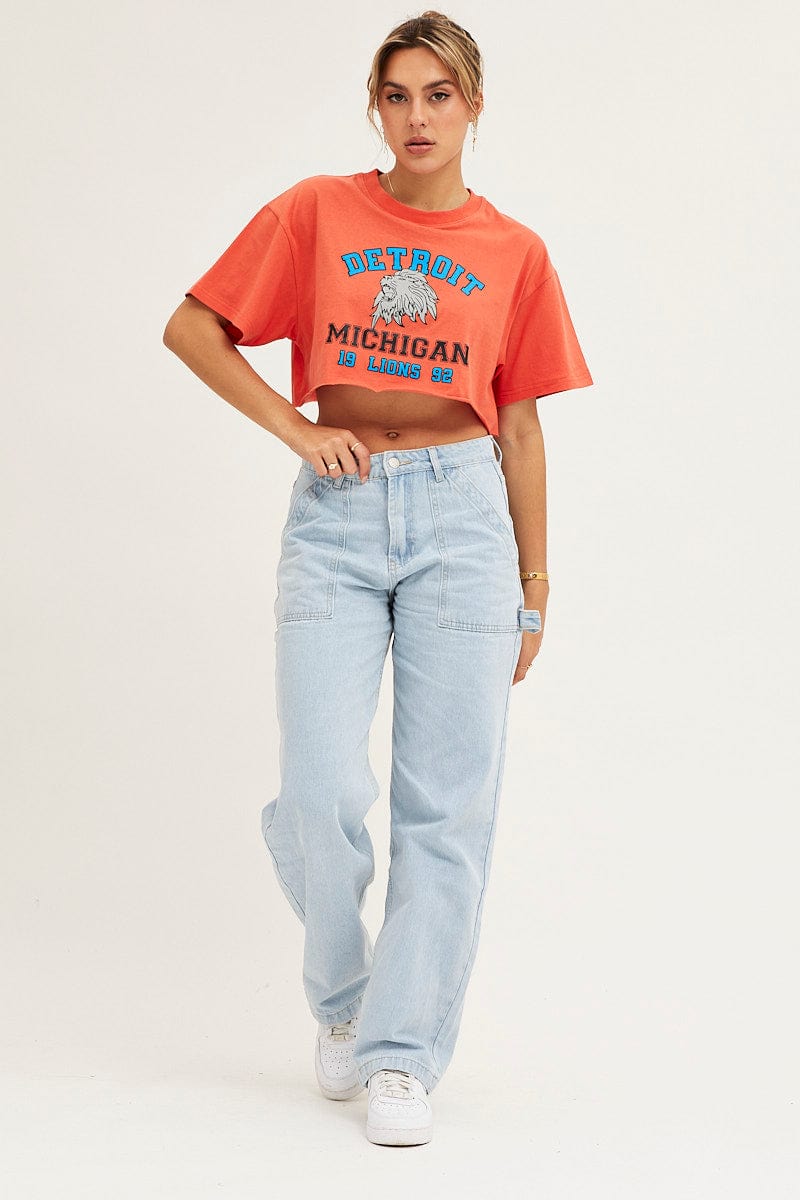 GRAPHIC TEE Orange Crop T Shirt for Women by Ally