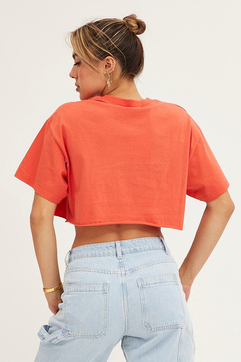 GRAPHIC TEE Orange Crop T Shirt for Women by Ally