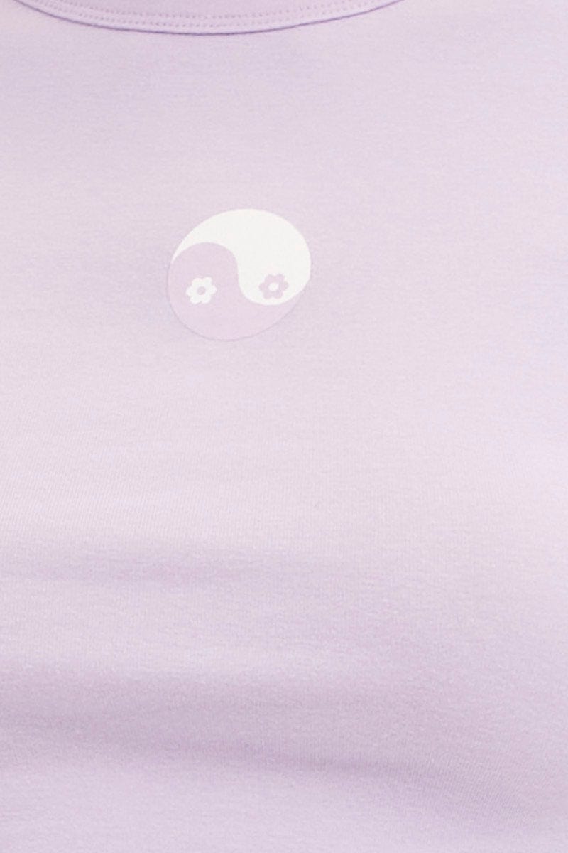GRAPHIC TEE Purple Yin Yang Baby Tee for Women by Ally