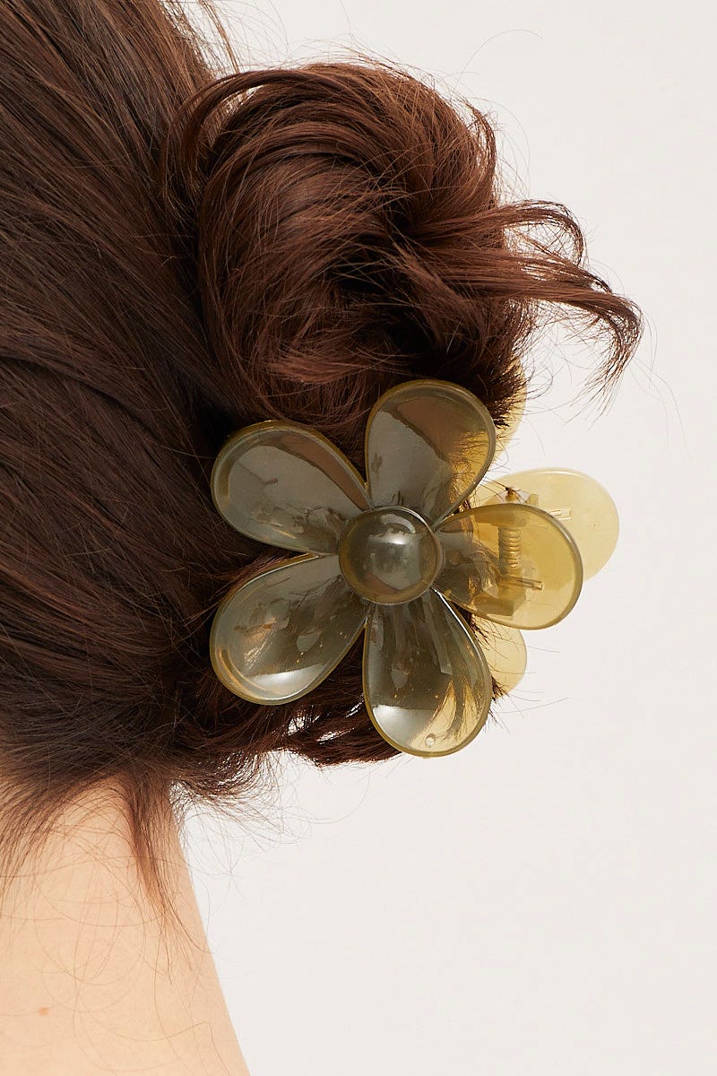 HAIR ACCESSORY Green Hair Claw Clip for Women by Ally